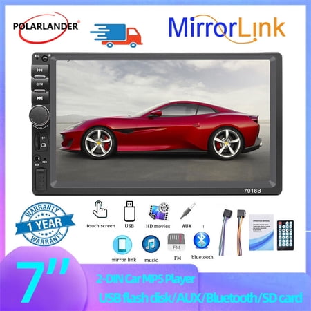 Polarlander Multimedia MP5 Player 2 Din 7" BT USB TF FM Camera Touch Screen Autoradio Auto Audio Stereo Receiver Car Radio Support TF/USB/FM/Aux