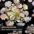 thumbnail image 7 of Black Background Colorful Floral Round Tablecloth 60in Waterproof Wrinkle-Resistant for Picnic, Party, Dining Table, 7 of 7