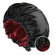 thumbnail image 1 of Gorro térmico de acondicionamiento profundo Gorro térmico apto para microondas para peinado y tratamiento de cabello con vapor Gorro de vapor Tratamiento capilar con vapor (negro + rojo), 1 of 5
