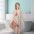 thumbnail image 6 of Pioneer Flower Floral Print Pattern Hooded Bath Towel，50"x30" for Ages 3 To 12 Kids, Quick Dry Lightweight Soft Microfiber Hood Beach Towel Cover Up for Kids, 6 of 7