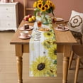 thumbnail image 2 of Sunflowers Table Runner - 120 Inch Long Country Spring Botanical Flowers Bee Wooden Cotton and Linen Blended Dress Scarves Farmhouse Table Runner for Kitchen Dining, Coffee Table, 13" x 120", 2 of 8