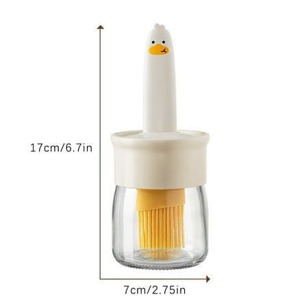 

2023 Newly BBQ Oil Bottle Brush Bottle Baster Brush Glass Oil Bottle with Silicone Brush White