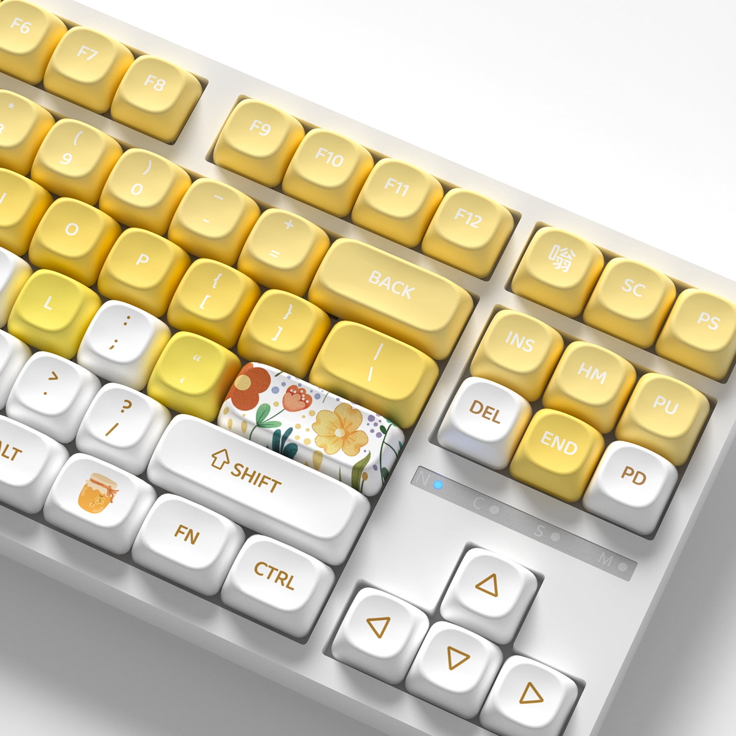 Cute Bee Key Caps Mechanical Keyboard MOA Keycaps PBT Sublimation Keycaps for 68 75 87 95 108 Keyboard