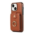 thumbnail image 2 of Compatible with iPhone 13 Wallet Case, PU Leather Case with Card Holder, 360° Rotation Ring Kickstand, Shoulder Strap, Magnetic Snap Protective Case Designed for iPhone 13, Brown, 2 of 8