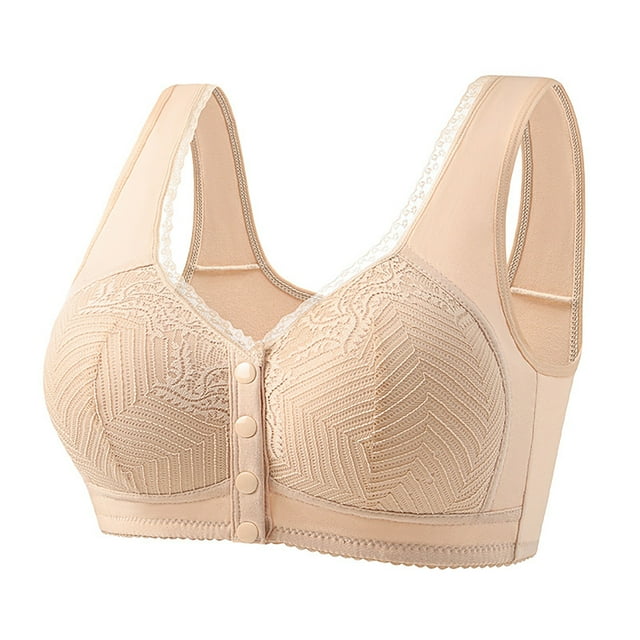 New Front Buckle Cup Underwear Ladies Soft Cotton Vest Type Large Size Non Ring Bra