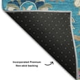 thumbnail image 6 of HomeRoots 679007 3 x 5 ft. Teal Pink & Copper Floral Washable Machine Made Rectangle Area Rug with UV Protection, 6 of 9