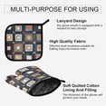 thumbnail image 3 of Yayeee Oven Mitts and Pot Holder Set of 4 Heat Resistant Kitchen Gloves Baking Hot Pad, Square Harmony, 3 of 5