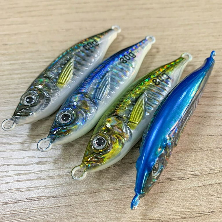 Sinking Minnow 60G Colorful Metal Simulation Fishing Lure 3D Printed Jig  Bait Spinning Baits Lead Casting COLOR A 