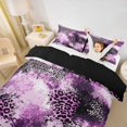thumbnail image 3 of Homewish Purple Leopard Print Duvet Cover Queen,Animal Theme Queen Bedding,Black Reversible,3pcs,1 Duvet Cover and 2 Pillowcases, 3 of 6