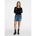 thumbnail image 3 of Madden NYC Women's Embroidered Bow Denim Skirt, Sizes XXS-XXL, 3 of 5