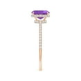 thumbnail image 3 of ANGARA Natural 0.7 Ct. Amethyst with Diamond Classic Ring in 14K Rose Gold for Women (Ring Size: 11), 3 of 8