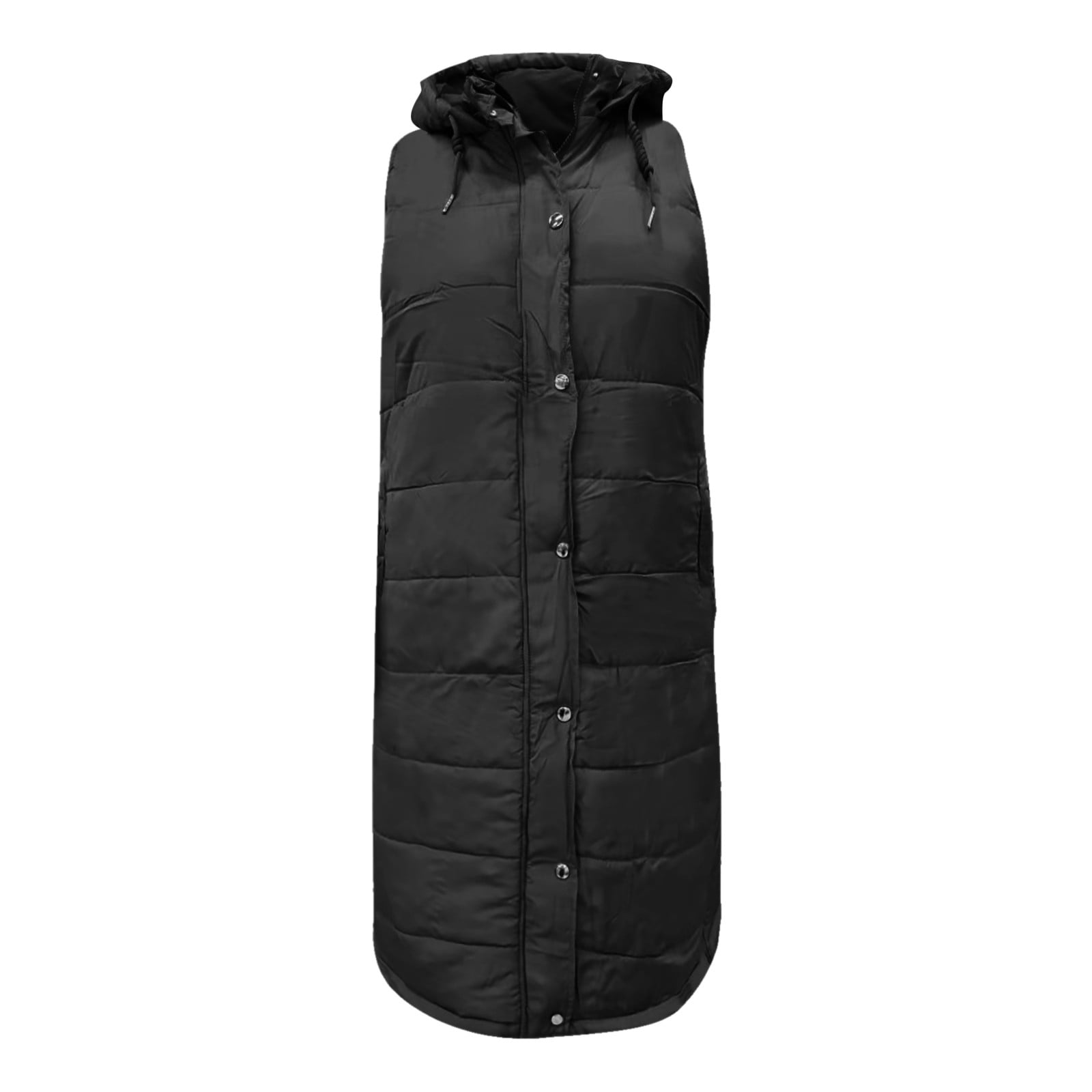 Hfyihgf Women's Cropped Puffer Vest Winter Zip Up Lightweight Sleeveless  Warm Outerwear Quilted Padded Coat Collar Down Jacket Vest(Black,XL) 