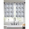 thumbnail image 2 of Easter Rabbit Sheer Curtains 54 Inch Length 2 Panels for Living Room, Cartoon Cute Bunny Sketch on Blue Voile Kitchen Curtain Set, Luxury Privacy Drapes Window Treatment for Bedroom, 2 of 7
