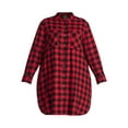 thumbnail image 5 of Terra & Sky Women's Plus Cotton Plaid Oversized Shirtdress, Sizes 0X-5X, 5 of 5