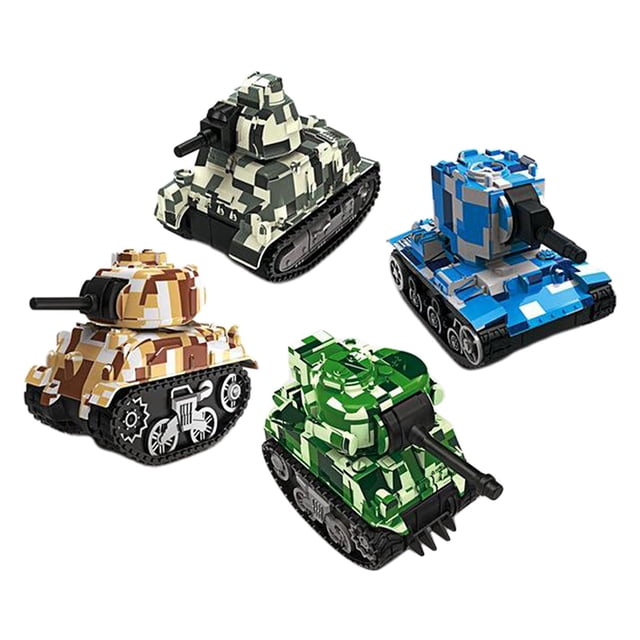 Modelo de tanque a escala de 4 piezas, juguetes educativos para niños, adornos Estilo 2 Zulema Tanques en miniatura