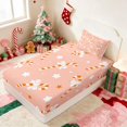 thumbnail image 5 of Manfei Candy Cane Twin Sheets Christmas Bedding, Brown Cream 3-Piece (1 Flat Sheet, 1 Fitted Sheet and 1 Pillowcase), 5 of 6