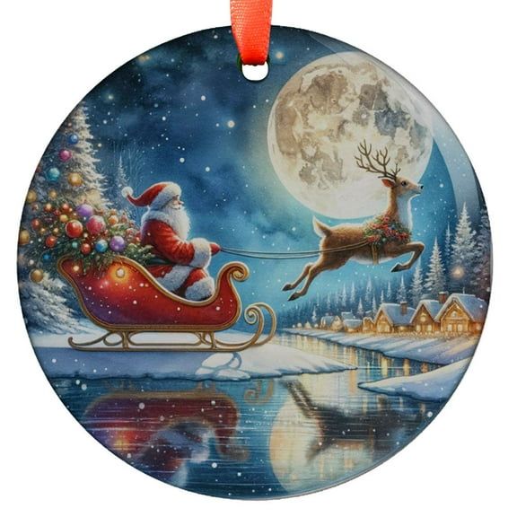 Christmas 2025 Ornament, Christmas Decoration, Holiday Gift Idea, Heirloom Keepsake, Round , Gift Exchange, Gift Idea, Xmas Santa, Holiday Keepsake, Xmas Tree Hanging Decoration, S