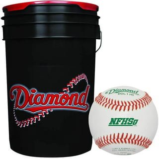 Large 6 Gallon Bucket with Padded Seat for Baseball or Softballs- Hit Run Steal