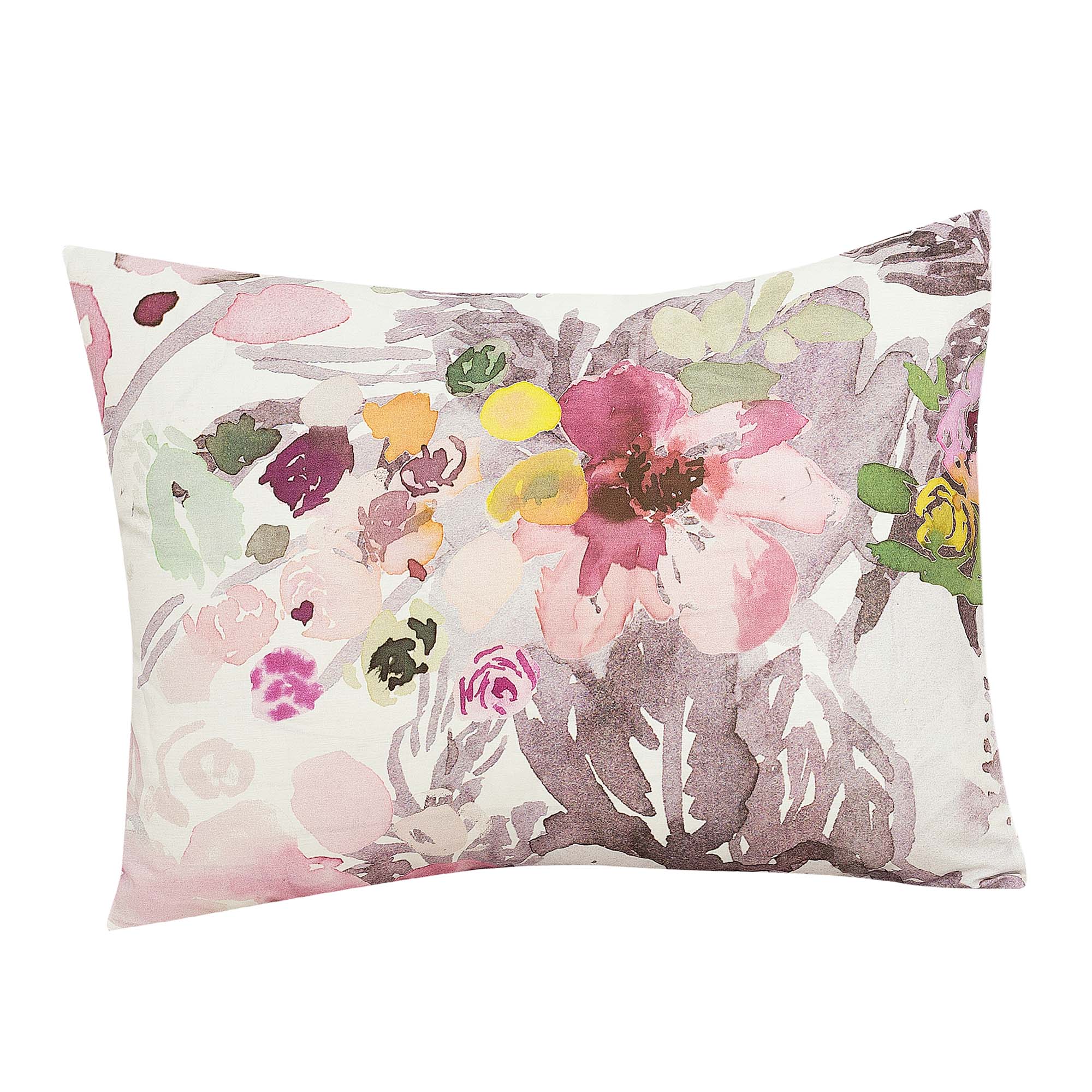 Twin 2-Piece Comforter Set, Brighton Grey and Blush Pink Watercolor Floral