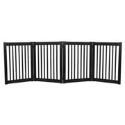 32" Highlander - 4 Panel Free Standing Wood Pet Gate - Black