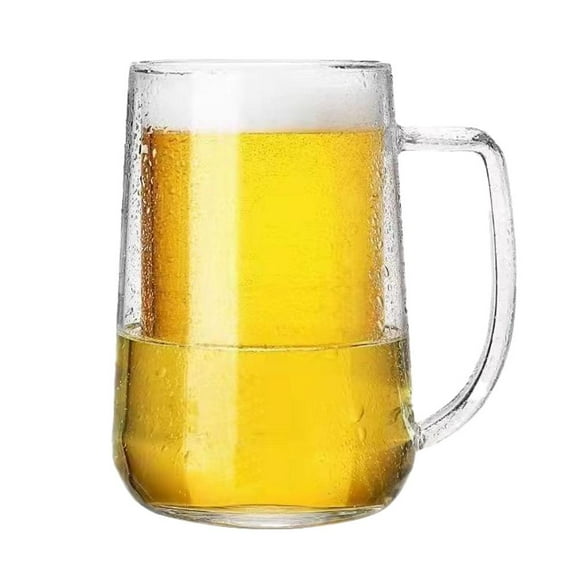 Beer Mugs For Freezer,Ice Quick Double Wall Beer Glass With Cooling Liquid - Keep Drinks Cold Longer, No Ice Dilution! High Borosilicate Glass For Beer, Iced Coffee, Cocktail, Juice