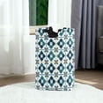 thumbnail image 6 of Yayeee Freestanding Laundry Hamper with Handle Collapsible Large Storage Basket for Clothes, Blue Mosaic Pattern, 6 of 7