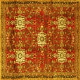 thumbnail image 1 of Ahgly Company Machine Washable Indoor Square Persian Yellow Traditional Area Rugs, 4' Square, 1 of 4