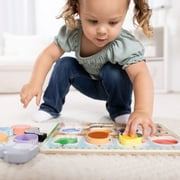 Melissa & Doug Colorful Garden Wooden Chunky Learning Puzzle - 9 Pieces - FSC Certified