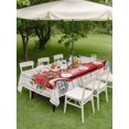 thumbnail image 3 of Outdoor Tablecloth with Umbrella Hole and Zipper, Valentines Day Rectangle Table Cloth 52x70 Inch Waterproof Tablecloth, Red Truck Rose Flowers Wooden Grain Picnic Table Cover for Patio Camping, 3 of 7