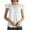 White, variant on MIXUE Womens Summer Tops Summer Solid Color Fashion Round Neck Hollow Out Fly Sleeve Pullover T Shirts Sportwear,Beige,XXL