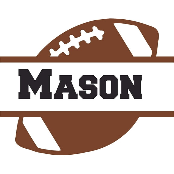 Love Football Heart Team Sports Customized Wall Decal - Custom Vinyl Wall Art - Personalized Name - Baby Girls Boys Kids Bedroom Wall Decal Room Decor Wall Stickers Decoration Size (30x30 inch)