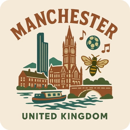 Manchester United Kingdom Keepsakes Souvenir Vinyl Sticker – Destination Travel Keepsake Collectible (6-Inches Wide)