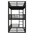 thumbnail image 2 of URTR Twin over Twin over Twin Bunk Bed, Metal Triple Bunk Bed with Safety Guardrails, Heavy-duty Bunk Bed for 3, Noise-reduced Design, Black, 2 of 8