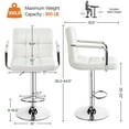 thumbnail image 3 of Yaheetech PU Leather Swivel Bar Stool with Tufted Backrest and Padded Armrests, White, 3 of 8