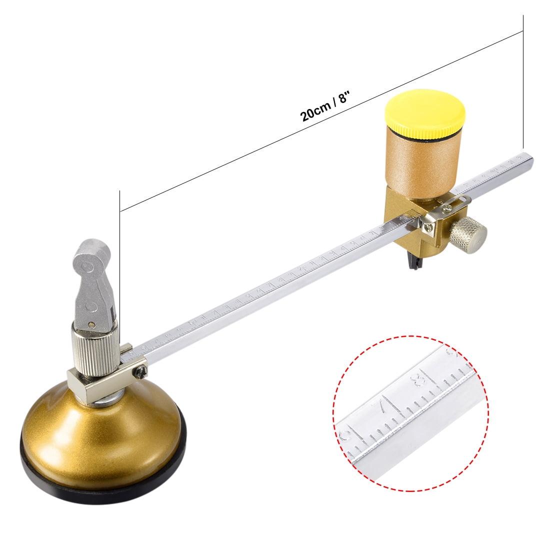 Unique Bargains 40cm Adjustable Oil Feed Compasses Type Glass Circle Circular Cutter