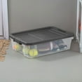 thumbnail image 5 of Sterilite 40 Qt Clear Plastic Under Bed Storage Tote with Latch Lid, 6 Pack, 5 of 12