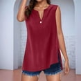 thumbnail image 4 of Mgmyaa Women's Casual Tank Tops Summer Sleeveless V Neck Split Hem Shirt Tops, 4 of 4