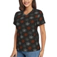 thumbnail image 2 of Xecao Spider Web for Women's V-Neck T-Shirts-Elegant Half-Sleeve Tops Perfect for Summer-Small, 2 of 5