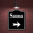 thumbnail image 2 of Sauna Day Spa Right Arrow BLACK Aluminum Composite Sign, 15"x18", 2 of 9