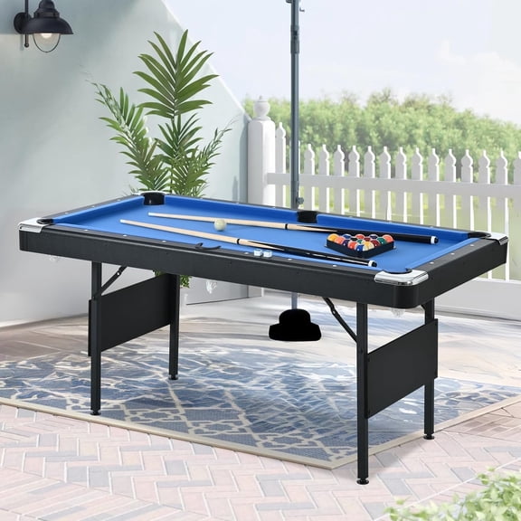 5.3 ft Portable Pool Table – Foldable Billiard Table with Complete Accessories for Indoor & Outdoor Game Rooms