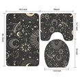 thumbnail image 3 of Black Gothic Sun Planet Pattern Bathroom Rugs Sets 3 Piece,Toilet Cover Set,Absorbent Non Slip Bathroom Mats Sets with U-Shaped Contour Rug Toilet Rug Set, 3 of 5