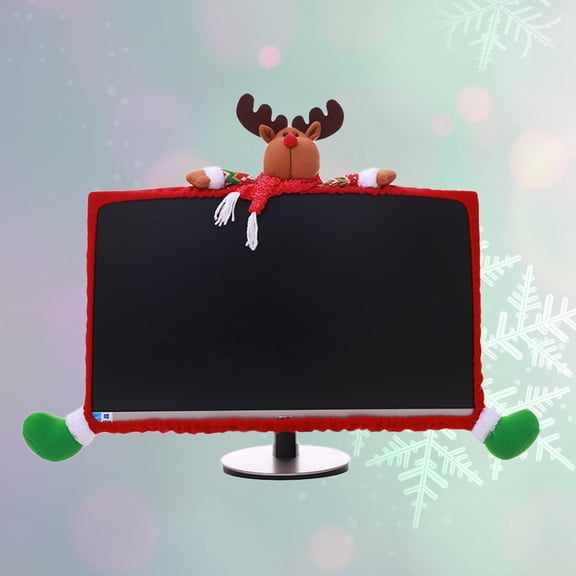 PAMINGONO 1Set Red Cloth Computer Screen Cover for Cute Monitor Cover 25-35 Inch