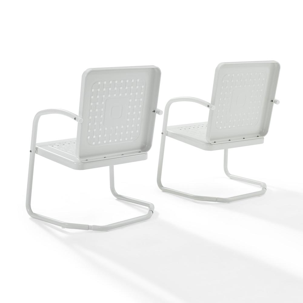 Crosley Bates Outdoor Metal Patio Chair in White (Set of 2) - image 5 of 13