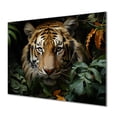 thumbnail image 2 of Designart "Feline focus Tigers in jungle 2 In Brown and Green"Jungle Metal Wall Art Brown Tropical Office Room Wall Art, 2 of 6