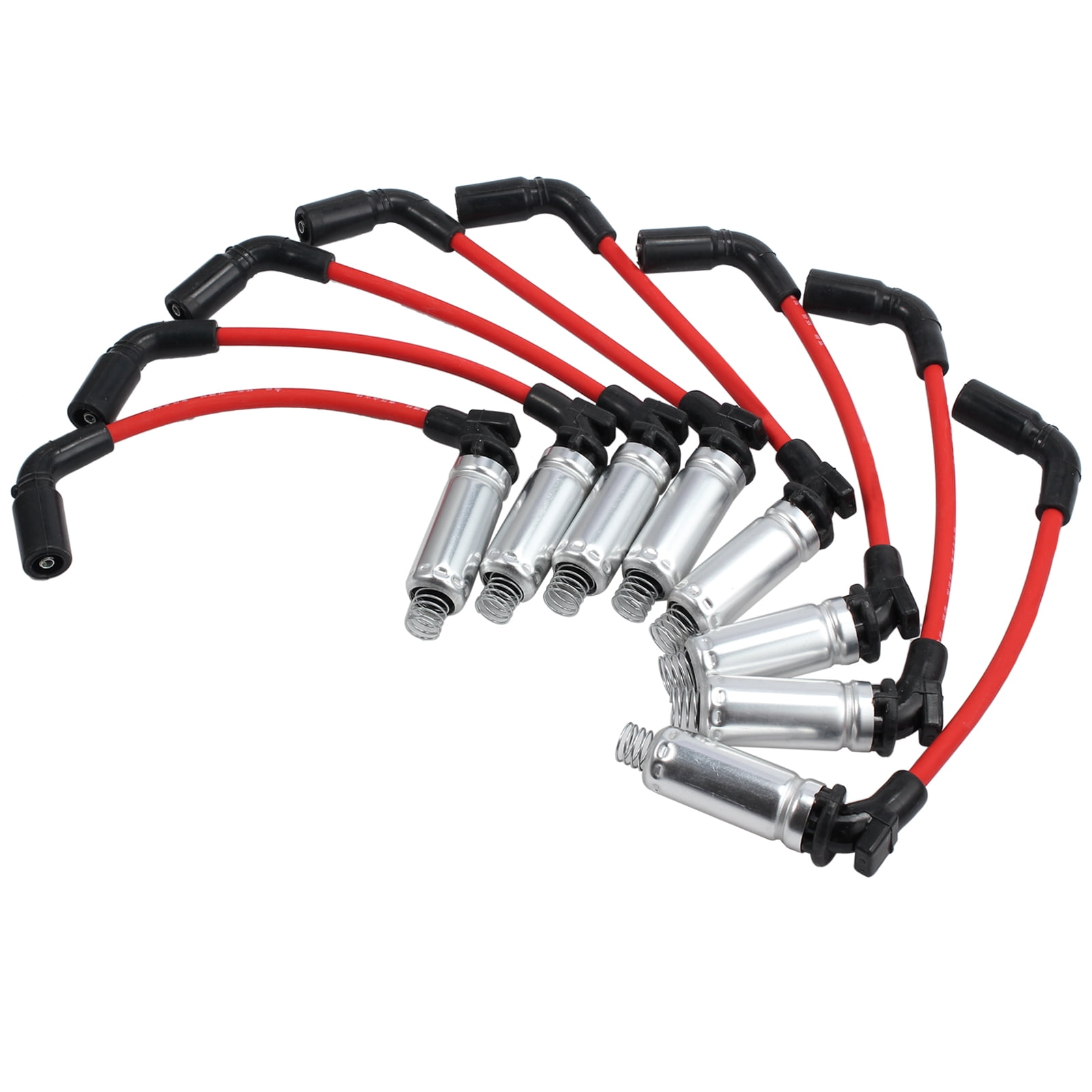 ESYNIC 8PCS Spark Plug Ignition Wires Racing RED Set For 2000-2009 Chevrolet Silverado - Walmart Plugs And Wires For 2000 Chevy Silverado