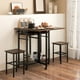 thumbnail image 2 of Costway Juego de Mesa de Comedor de 3 Piezas, Mesa de Cocina Extensible con 2 Taburetes, Juego de Mesa de Comedor Rodante con Botellero para 6 Botellas, Estantes y Asa Lateral, 2 of 4