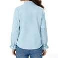 thumbnail image 5 of Dlentnea Girls Tops Elegant Ruffle Long Sleeve Blouses Kids Button down Uniform Schools Dress Shirt Tops, 5 of 6