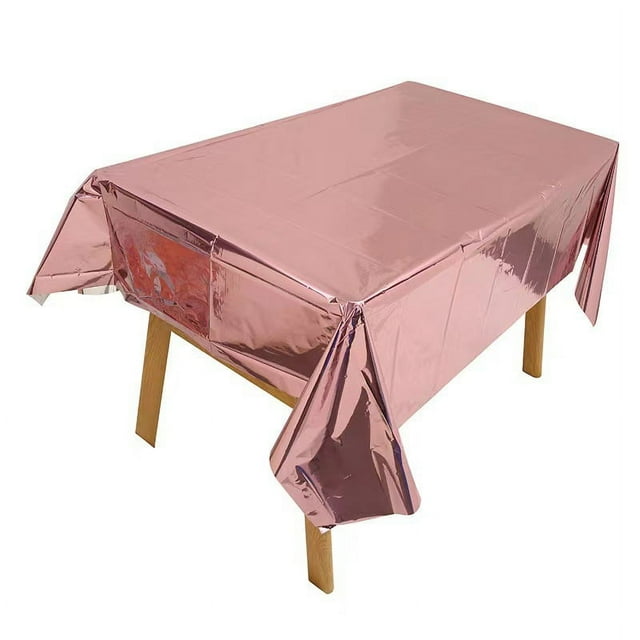 Xiao Hua Mantel de aluminio, 10 unidades, rectangular, de 135 x 183 cm, impermeable, para cumpleaños, bodas y fiestas (oro rosa).