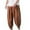 Brown, variant on BXINGOHAI Men's Casual Ankle Length Pants Cotton Linen Breathable Harem Pants Elastic Waistband Pants 2024 Outdoor Daily Workout Pants With Drawstring Today Sales Black,XXXL
