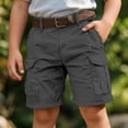 thumbnail image 2 of Boys Cargo Shorts solid color With Multiple Pockets Casual Summer Shorts Outdoor wear, 2 of 6